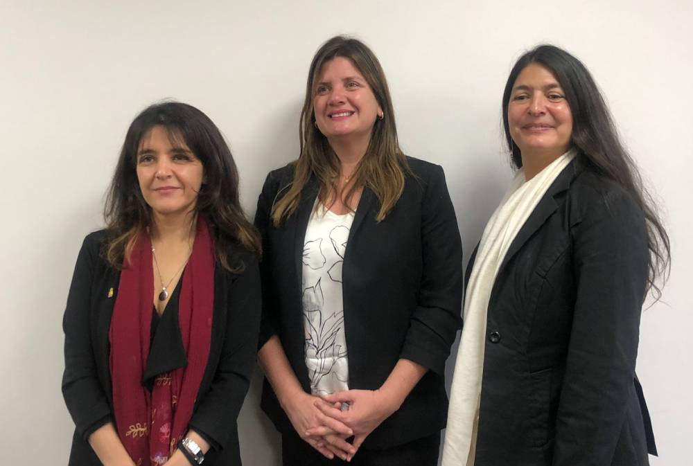 La Vicedecana Renée Rivero, la Directora Ejecutiva del CAM Santiago, Macarena Letelier; y la Directora de RR.II., Ana María Moure. La Vicedecana Renée Rivero, la Directora Ejecutiva del CAM Santiago, Macarena Letelier; y la Directora de RR.II., Ana María Moure.