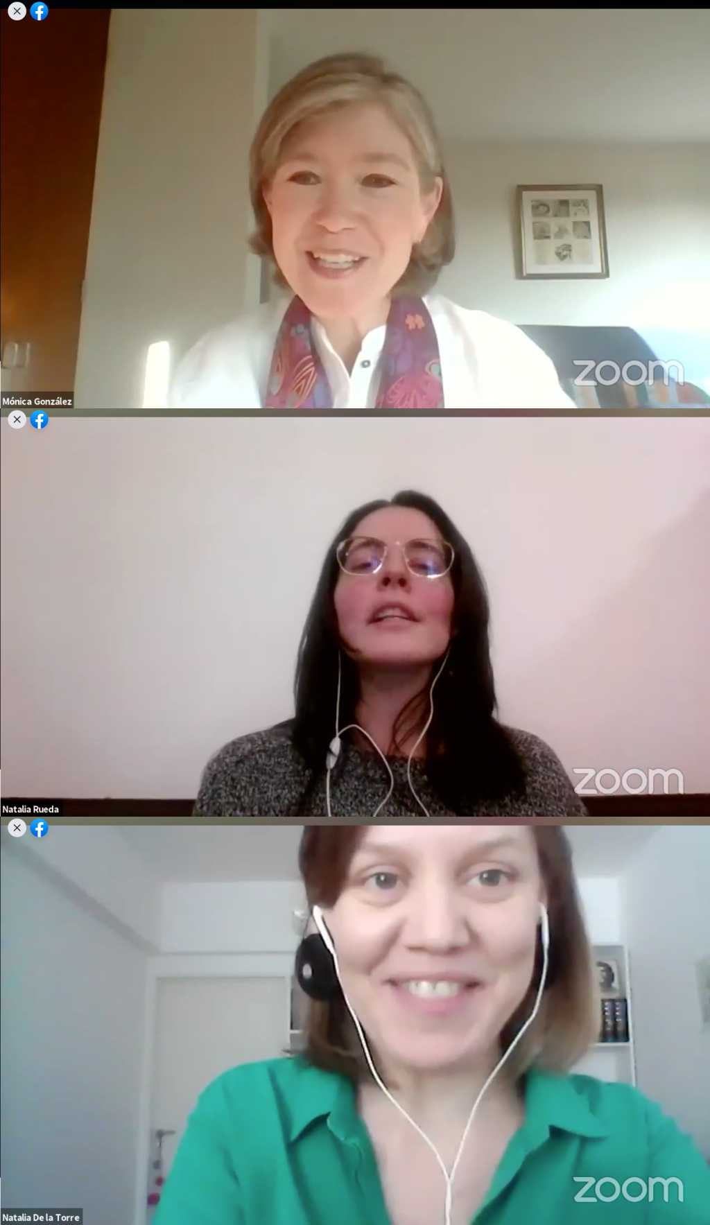 Las académicas Mónica González, Natalia De la Torre y Natalia Rueda brindaron las conferencias internacionales de la jornada.